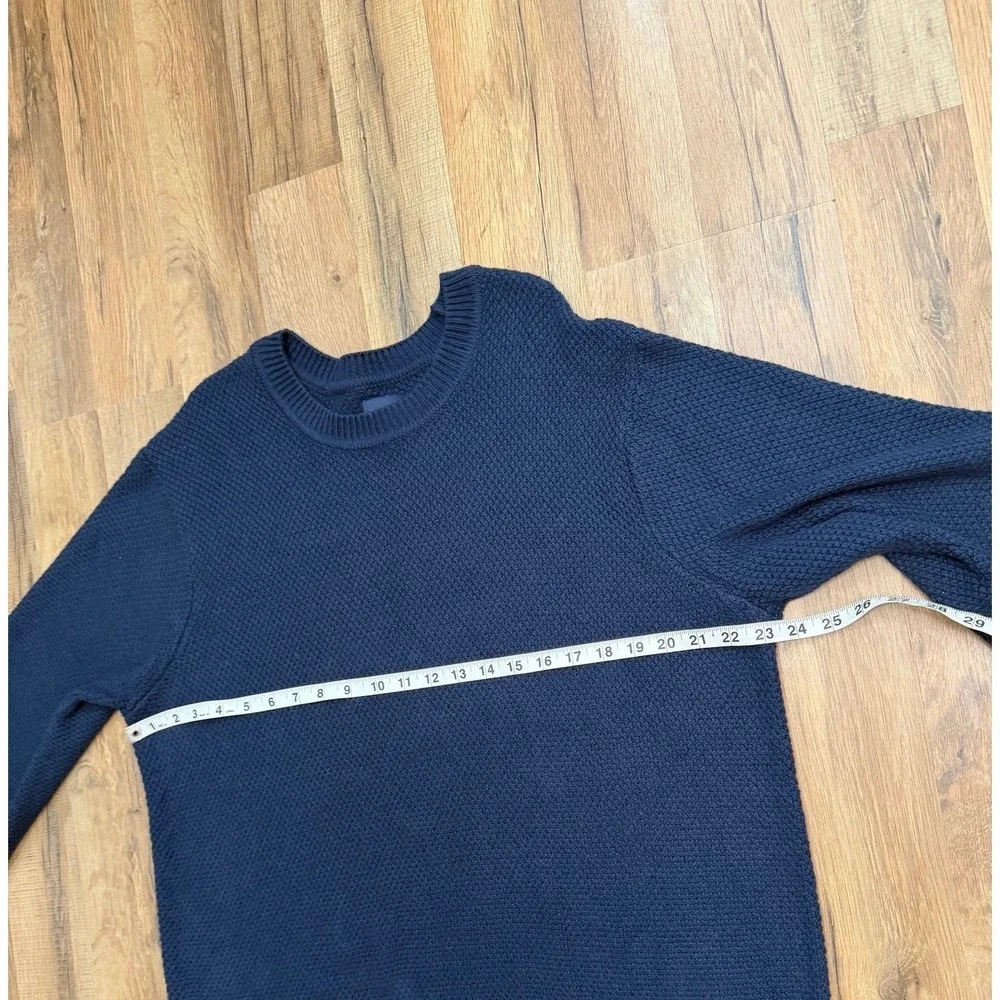 GAP‎ Navy Textured Knit Sweater Crewneck Cotton Blend Size L